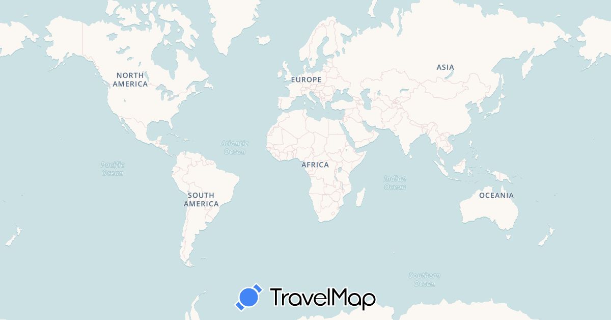 TravelMap itinerary: driving in Australia, Bolivia, Brazil, Chile, Ecuador, Indonesia, India, Italy, Japan, Cambodia, Morocco, Malaysia, New Zealand, Peru, Thailand, Turkey, United States, Vietnam (Africa, Asia, Europe, North America, Oceania, South America)